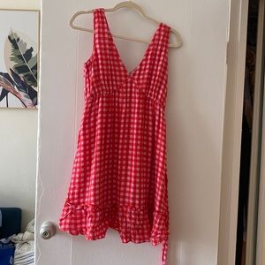 Red and pink picnic dress